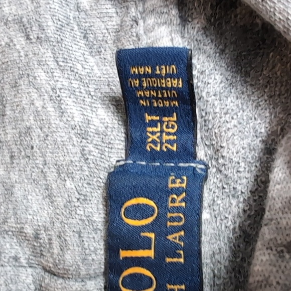 Polo Ralph Lauren Jersey Knit Pullover Hoodie Size 2XLT in Heathered Gray - Picture 5 of 8
